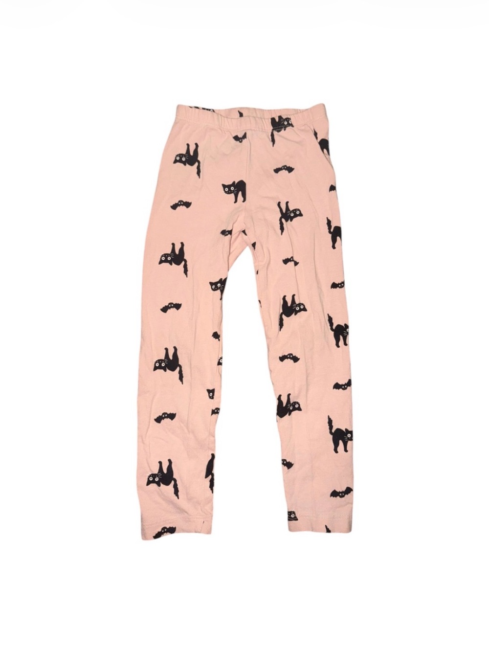 Kids Pink Cat and Bat Print Leggings